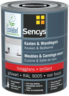 Sencys Lak Voor Wandtegels & Meubels, Keuken & Badkamer Ral9005 Glans 750ml