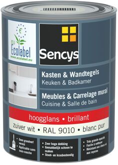 Sencys Lak Voor Wandtegels & Meubels, Keuken & Badkamer Ral9010 Glans 750ml
