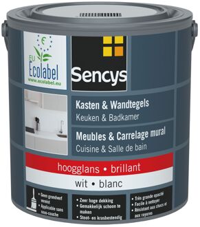 Sencys Lak Voor Wandtegels & Meubels, Keuken & Badkamer Wit Glanzend 2,5l