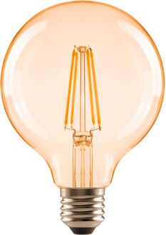 Sencys Ledfilamentlamp Globe - Amber - D9,5cm - Warm Wit - E27 - 6,5w