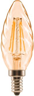 Sencys Ledfilamentlamp Kaars Ct35g Twisted - Amber - D3,5cm - Warm Wit - E14 - 4,5w