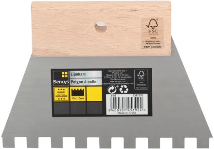 Sencys Lijmkam 18cm, Tanden 10x10mm