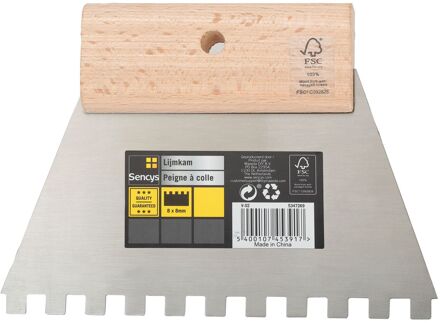 Sencys Lijmkam 18cm, Tanden 8x8mm