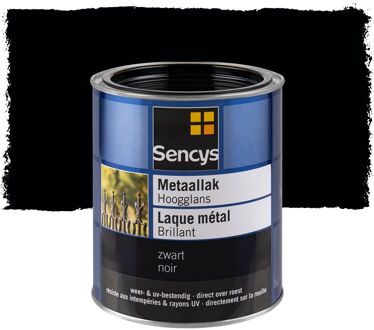 Sencys Metaallak Hoogglans Zwart 750ml