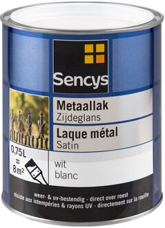 Sencys Metaallak Zijdeglans Wit 750ml