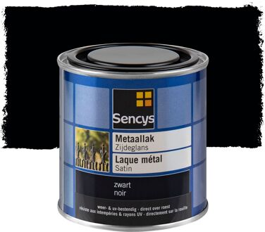 Sencys Metaallak Zijdeglans Zwart 250ml