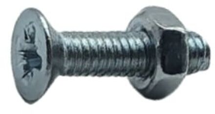 Sencys Metaalschroef Met Moer - Staal - Gegalvaniseerd - M4x16 Mm