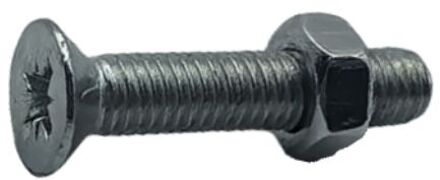 Sencys Metaalschroef Verzinkt Vlakke Kop Pozi Pz2 - M5x25mm - 15 Stuks