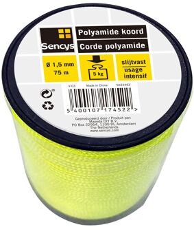 Sencys Multifunctioneel Touw - Polyamide - Waterdicht - 1,5mm X 75m - Fluorgroen