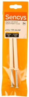 Sencys Nagelplug Nylon - Diam. 10x135mm - 2 Stuks