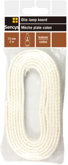 Sencys Natuurlijk Touw - Gevlochten Katoen - Voor Olie- En Kerosinelampen - 13mm X 2m - Naturel