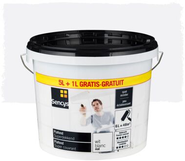 Sencys Plafond Muurverf - Mat - Wit - 6l