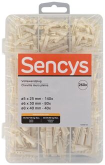 Sencys Plug Assortiment Nylon - Diam. 5x25mm - 260 Stuks