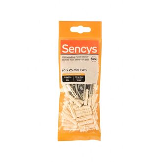 Sencys Plug Nylon - Diam. 5x25mm - 50 Stuks