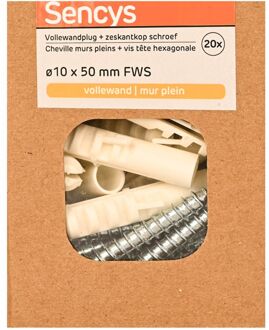 Sencys Plug Voor Beton Nylon - Diam. 10x50mm - 20 Stuks
