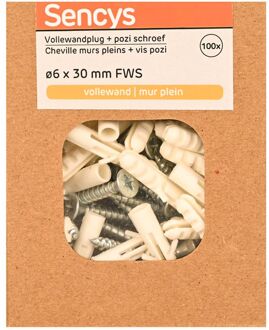 Sencys Plug Voor Beton Nylon - Diam. 6x30mm - 100 Stuks