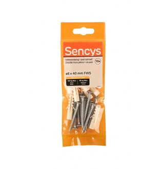 Sencys Plug Voor Beton Nylon - Diam. 8x40mm - 10 Stuks