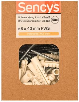 Sencys Plug Voor Beton Nylon - Diam. 8x40mm - 50 Stuks