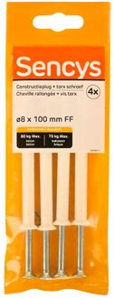 Sencys Plug Voor Frame Fix Nylon - Diam. 8x100mm - 4 Stuks