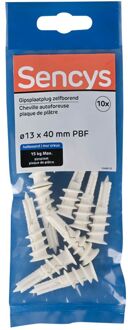 Sencys Plug Voor Gipsplaat Duoblade Nylon - Diam. 13mm - 10 Stuks