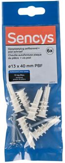 Sencys Plug Voor Gipsplaat Duoblade Staal - Diam. 13x32mm - 6 Stuks