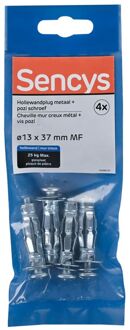 Sencys Plug Voor Gipsplaat Staal - Diam. 13x37mm - 4 Stuks