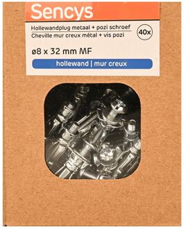 Sencys Plug Voor Gipsplaat Staal - Diam. 8x32mm - 40 Stuks