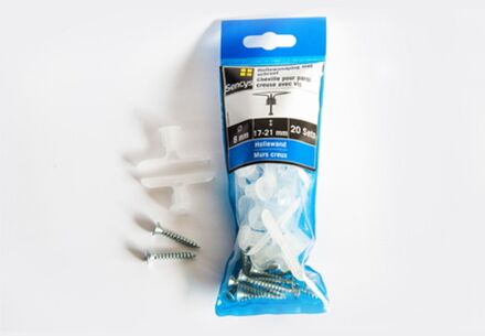 Sencys Plug Voor Holle Wand Kunststof - Diam. 8 Mm - 20 Stuks