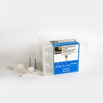 Sencys Plug Voor Holle Wand, Kunststof - Diam. 8 Mm - 50 Stuks