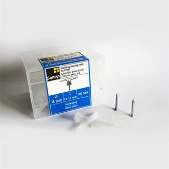 Sencys Plug Voor Holle Wand Kunststof - Diameter 8mm - 50 Stuks