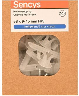 Sencys Plug Voor Holle Wand Nylon - Diam. 8mm - 50 Stuks