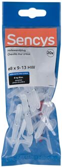 Sencys Plug Voor Holle Wand Nylon - Diam. 8x25mm - 20 Stuks