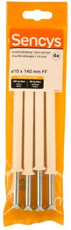 Sencys Plug Voor Kozijnmontage Nylon - Diam. 10x140mm - 4 Stuks