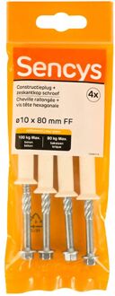 Sencys Plug Voor Raamframe Nylon - Diam. 10x80mm - 4 Stuks