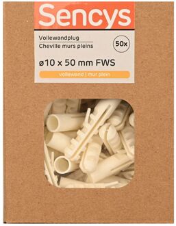 Sencys Plug Voor Volle Wand Nylon - Diam. 10x50mm - 50 Stuks