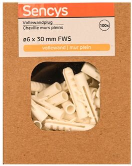 Sencys Plug Voor Volle Wand Nylon - Diam. 6x30mm - 100 Stuks