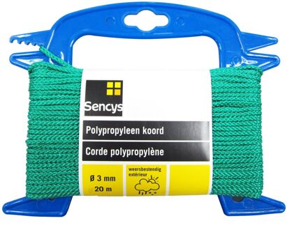 Sencys Polypropyleen Koord Gevlochten Groen 3mm 20m
