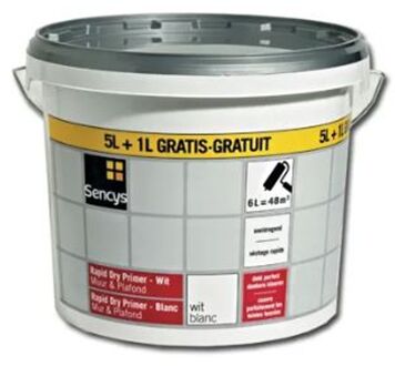 Sencys Rapid Dry Primer - Muur En Plafond - Wit - 6l