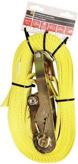 Sencys Ratelsjorband Geel Met Haken - 9mx50mm - 1000kg