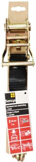 Sencys Ratelsjorband Met Haak Zwart - 5mx38mm - 1000kg