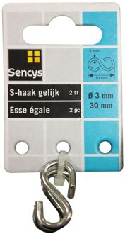 Sencys S-haak - Gegalvaniseerd - Diam. 3x30mm
