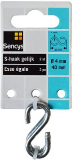 Sencys S-haak - Gegalvaniseerd - Diam. 4x40mm - 2 Stuks