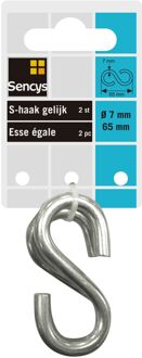 Sencys S-haak - Gegalvaniseerd - Diam. 7x65mm - 2 Stuks