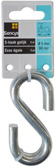 Sencys S-haak - Messing - Diam. 9x90mm - 2 Stuks