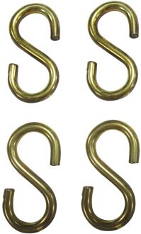 Sencys S-haak - Messing - Gelijk - Diam. 5x50mm - 4 Stuks