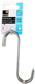 Sencys S-haak - Staal - Met Punt - Diam. 5x115mm - 2 Stuks