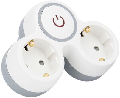 Sencys Schakelaar Domino Schuko 2x16a Wit-grijs