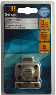 Sencys Schuifslot Met Draaiknop - Gepolijst Chroom - 30 Mm