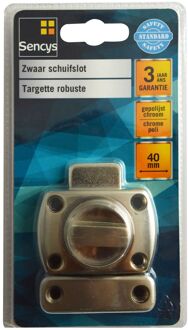 Sencys Schuifslot Met Draaiknop - Gepolijst Chroom - 40 Mm