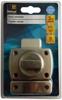 Sencys Schuifslot Met Draaiknop - Gepolijst Chroom - 50 Mm